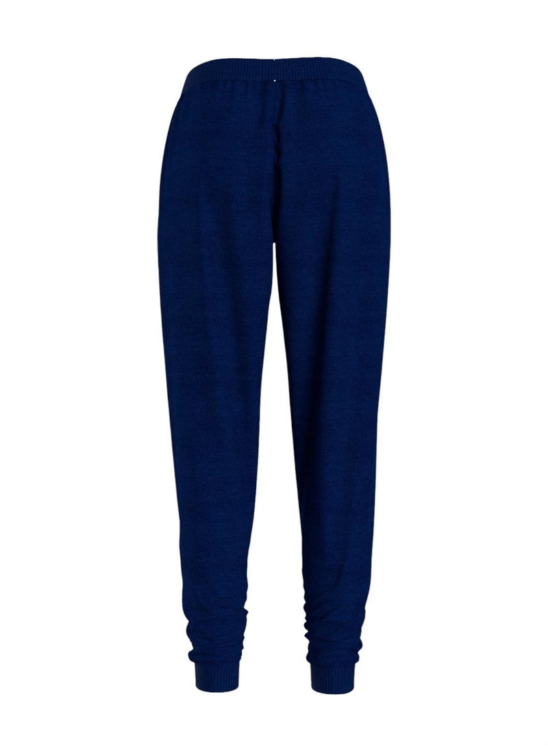 TOMMY HILFIGER - Women's TH Original Cuffed Lounge Joggers - Cotton, Blue - Image 1