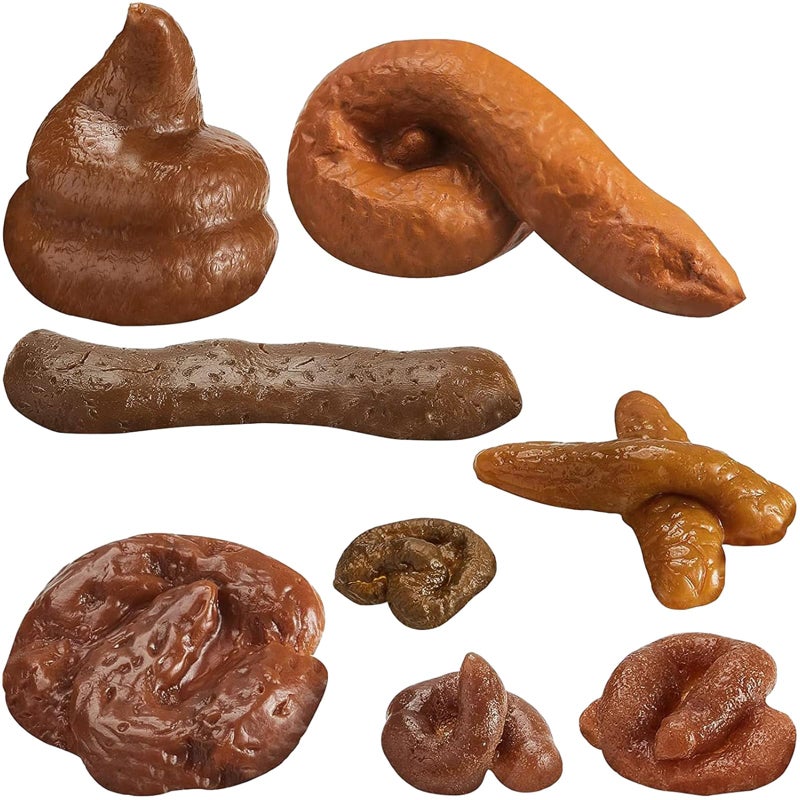 Boao 8 Pcs Fake Poop Realistic Dog Poop Toy Fake Turd Adult Gags and Practical Joke Poo Shit for Halloween April Fools' Day Prank Party Supplies(Multiple Shape) - Image 1