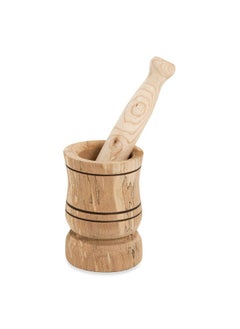 Zona Wooden Mortar And Pestle Brown
