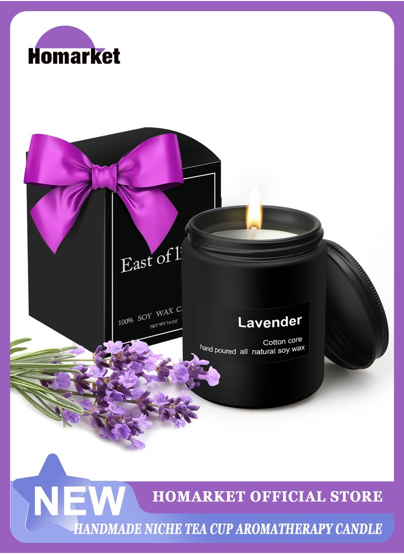 HomarKet - Lavender Scented Candles Gift for Women and Men - Aromatherapy Candle with Crystals Inside, 7oz 100% Natural Soy Wax Candles for Home Scented 50H Burn, Candle Gift for Mothers Day Birthday Anniversary - Image 1