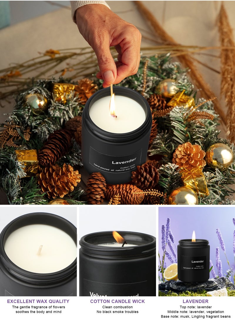 HomarKet - Lavender Scented Candles Gift for Women and Men - Aromatherapy Candle with Crystals Inside, 7oz 100% Natural Soy Wax Candles for Home Scented 50H Burn, Candle Gift for Mothers Day Birthday Anniversary - Image 1