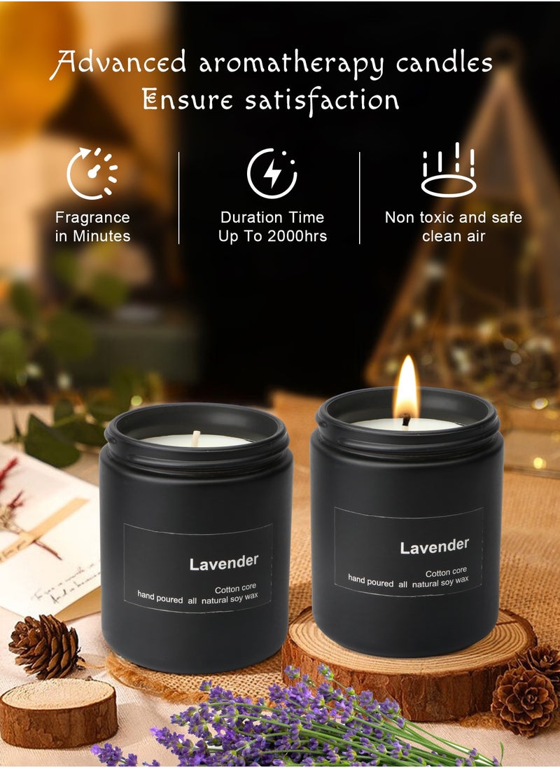 HomarKet - Lavender Scented Candles Gift for Women and Men - Aromatherapy Candle with Crystals Inside, 7oz 100% Natural Soy Wax Candles for Home Scented 50H Burn, Candle Gift for Mothers Day Birthday Anniversary - Image 1