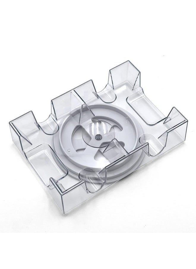 CHH - Dual Deck Revolving Card Holder - 360 Degree Poker Playing Cards Holder Canasta Card Holder Casino Accessories Acrylic Playing Card Holder For Playing Card Games - Clear Tray Poker Card Deck Holder - Image 1
