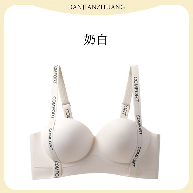 Seamless Lingerie Set for Women Milk White-One Piece Bra 