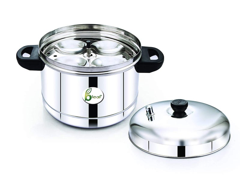 BLeaf Stainless Steel-Idli cooker (Induction & Standard) with Regular Idli Stand/Idli Plates (6 Plates, 24 Idlis) - Image 2