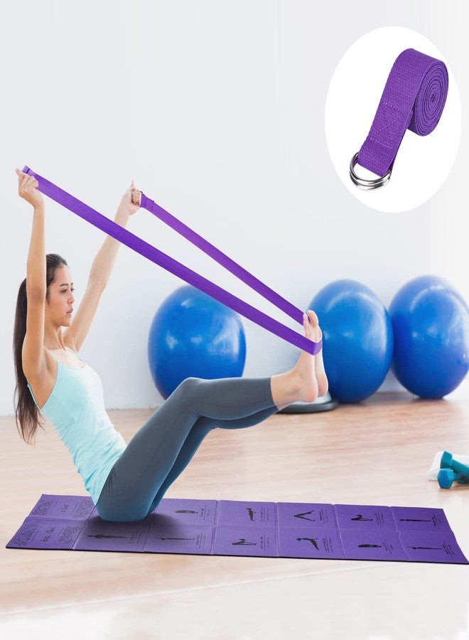 RUILIXIN Foldable Yoga Mat for Women, Non-Slip Exercise Mat for Home Gym, Travel Yoga Set with Stretch Strap for Yoga, Pilates and Fitness, 173 x 61 cm x 5 mm Thick (Purple) - Image 5