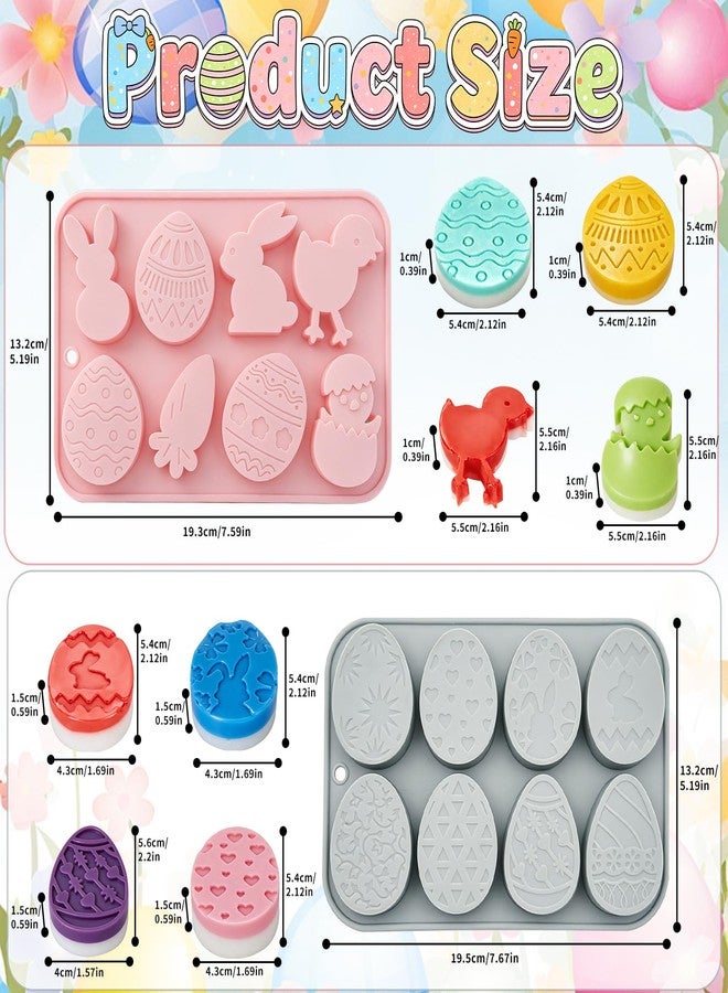 ANSEE Easter Egg Silicone Molds, 2Pack Egg Bunny Carrot Shapes Non-stick Silicone Mold for DIY Chocolate Candy Muffin Handmade Soap - Image 4