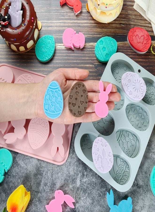 ANSEE Easter Egg Silicone Molds, 2Pack Egg Bunny Carrot Shapes Non-stick Silicone Mold for DIY Chocolate Candy Muffin Handmade Soap - Image 5