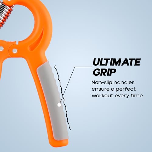 Konex Adjustable Hand Gripper | 5–60 Kg Resistance | Anti-Slip Grip Hand Strengthener | Ideal for Forearm, Wrist & Finger Workout Equipment for Home & Gym Training (Orange) - Image 5
