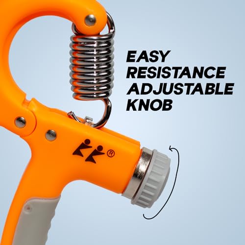 Konex Adjustable Hand Gripper | 5–60 Kg Resistance | Anti-Slip Grip Hand Strengthener | Ideal for Forearm, Wrist & Finger Workout Equipment for Home & Gym Training (Orange) - Image 4