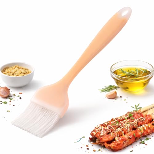Bagonias Silicone Basting Oil Brush for Kitchen | Butter, Barbecue, Pastry Brush for Grilling, Cooking, Baking, Marinades | Heat Resistant, Dishwasher Safe | Orange, Pack of 1 - Image 2