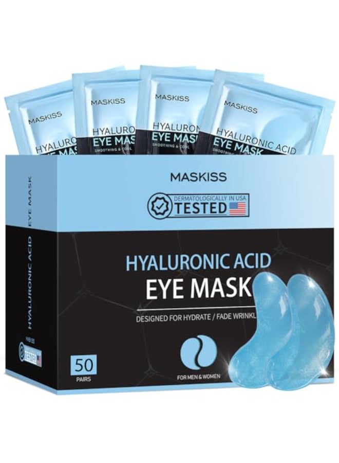 Maskiss Under Eye Patches 50 Pairs Hyaluronic Acid Eye Masks for Dark Circles Puffy Eyes Undereye Bags Collagen Eye Patches for Wrinkles and Hydrate Skin Care Gift for Her - Image 1