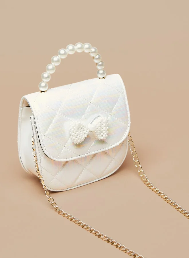 فلورا بيلا من شو إكسبرس Girls Pearl Studded Crossbody Bag with Handle