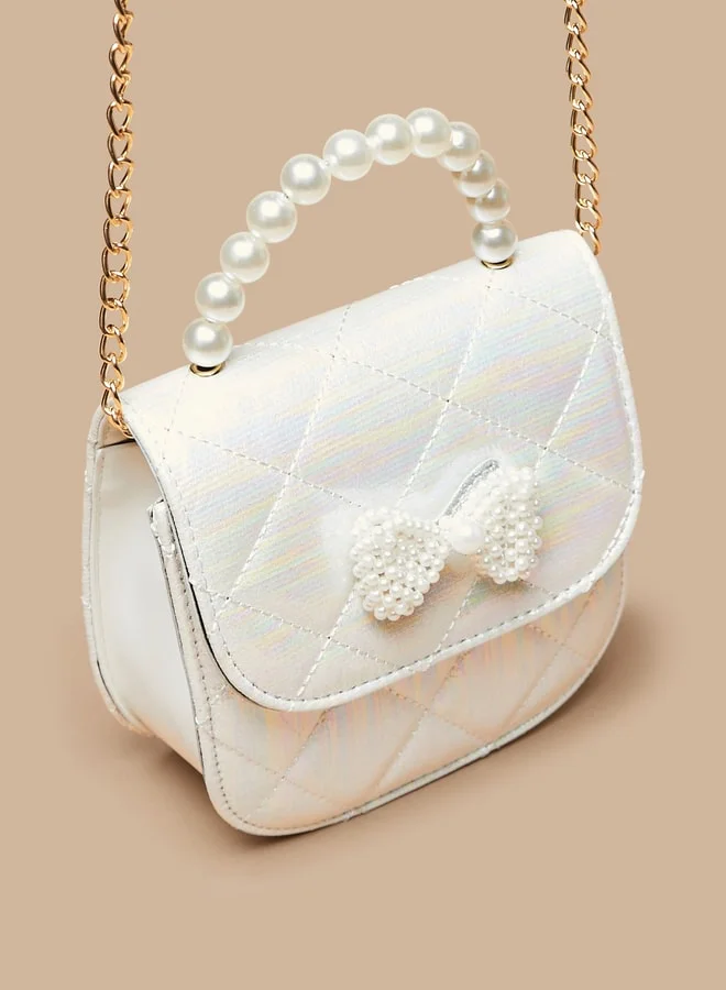 فلورا بيلا من شو إكسبرس Girls Pearl Studded Crossbody Bag with Handle