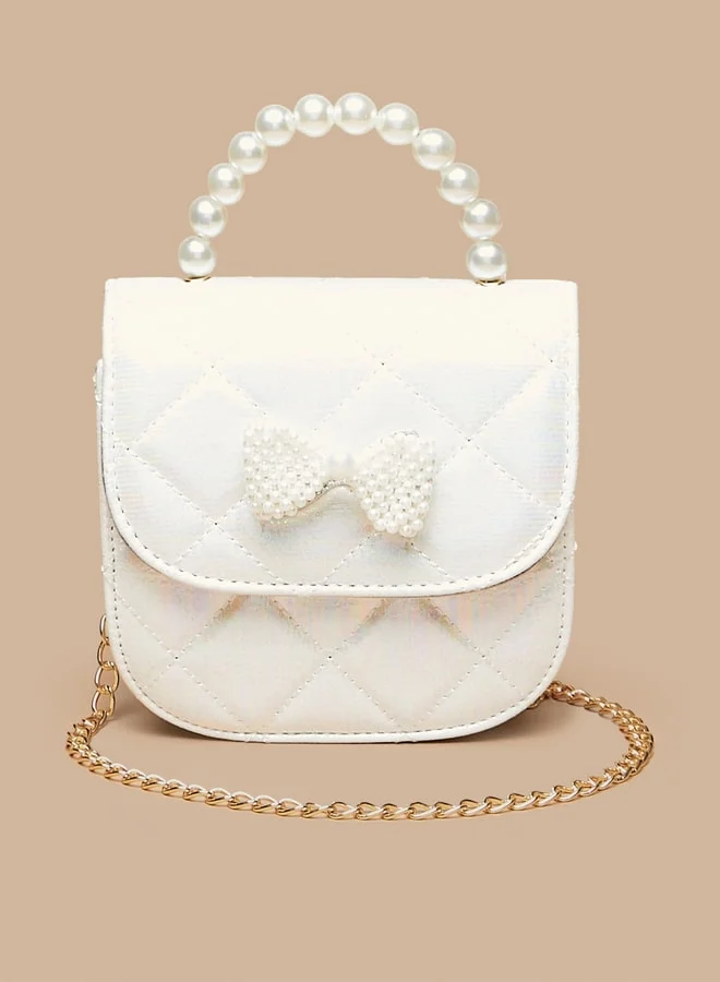 فلورا بيلا من شو إكسبرس Girls Pearl Studded Crossbody Bag with Handle