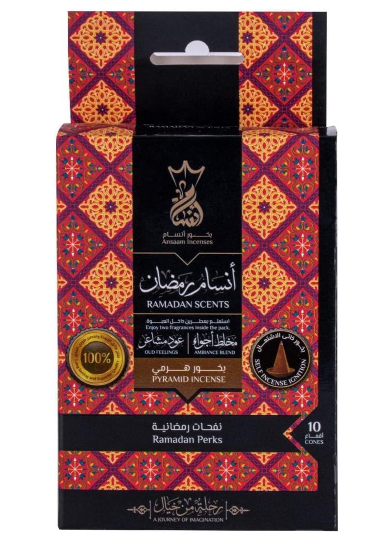 Ansaam Incenses Ansam Ramadan incense from Ansam contains luxurious pyramid incense, and there are 10 cones in the shape  - Image 2