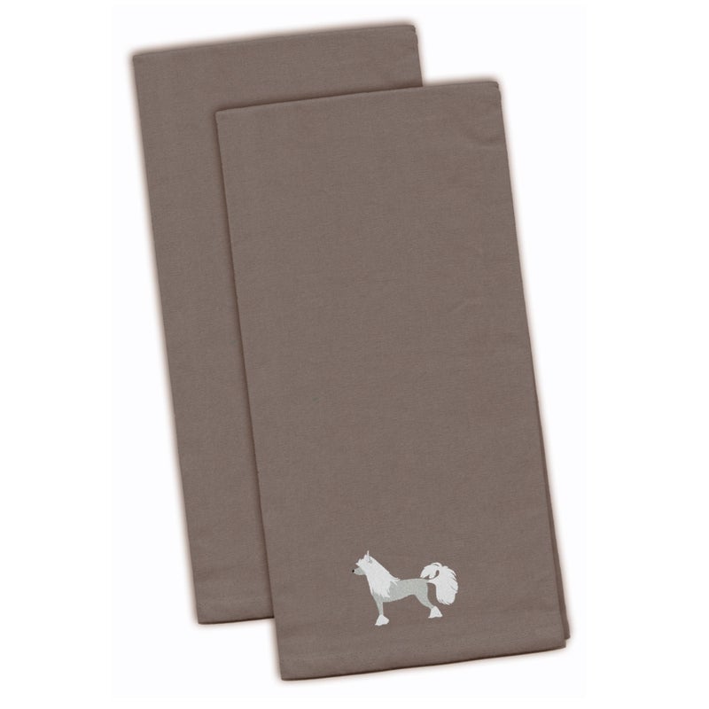 Caroline's Treasures ""Caroline's Treasures BB3443GYTWE Chinese Crested Gray Embroidered Kitchen Towel (Set of 2)  28"""" x 19""""  Multicolor"" 