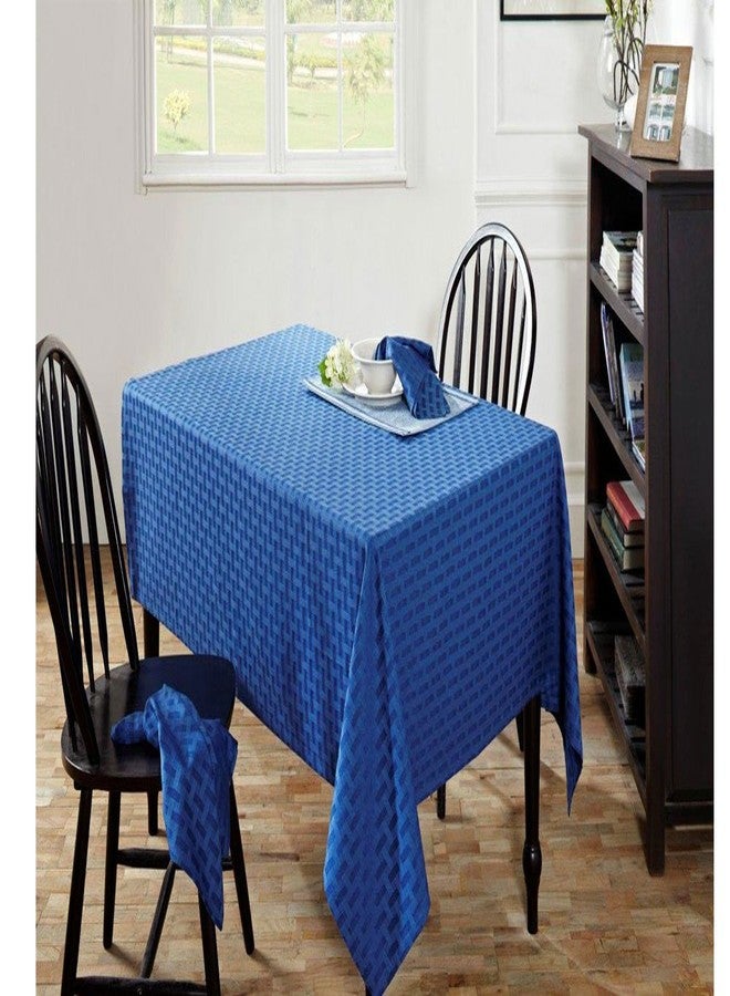 Maspar Kaleidoscope Satin Basket Cotton 4 - Seater Table Cover - 60"x60", Blue