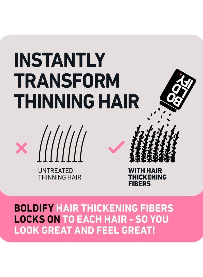 Boldify Superior Plant-Based Hair Thickening Fibers For Full Coverage – Completely Conceals Hair Loss, Thinning Areas, And Balding Spots With A Clump-Free, Seamless "Real Hair" Finish, Black (28G) - Image 3
