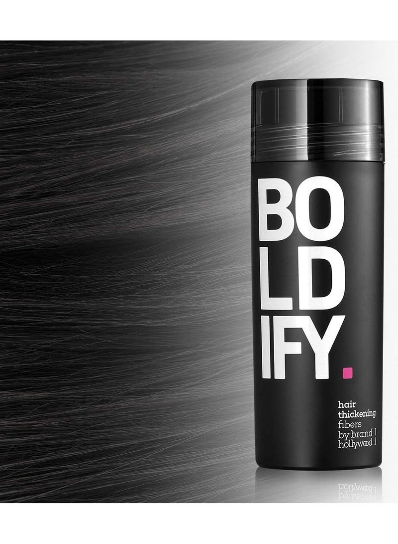 Boldify Superior Plant-Based Hair Thickening Fibers For Full Coverage – Completely Conceals Hair Loss, Thinning Areas, And Balding Spots With A Clump-Free, Seamless "Real Hair" Finish, Black (28G) - Image 2