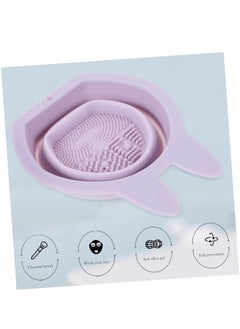 Generic 1  Pc Rabbit Silicone Scrubber Brush Cleaning Pad Foldable Makeup Brush Cleaners Makeup Puff Cleaners Bowl Makeup Brush Washing Tool Cosmetic Scrubber Mat Make up Carpet  - Image 3