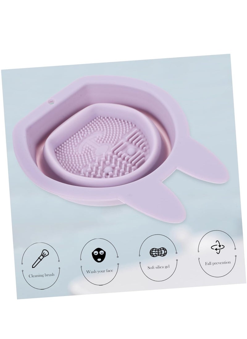 Generic - 1  Pc Rabbit Silicone Scrubber Brush Cleaning Pad Foldable Makeup Brush Cleaners Makeup Puff Cleaners Bowl Makeup Brush Washing Tool Cosmetic Scrubber Mat Make up Carpet - Image 1