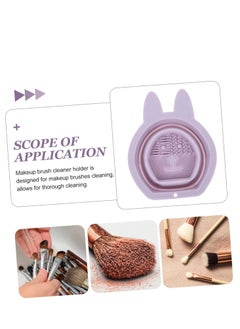 Generic 1  Pc Rabbit Silicone Scrubber Brush Cleaning Pad Foldable Makeup Brush Cleaners Makeup Puff Cleaners Bowl Makeup Brush Washing Tool Cosmetic Scrubber Mat Make up Carpet  - Image 2