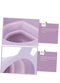 Generic 1  Pc Rabbit Silicone Scrubber Brush Cleaning Pad Foldable Makeup Brush Cleaners Makeup Puff Cleaners Bowl Makeup Brush Washing Tool Cosmetic Scrubber Mat Make up Carpet  - Image 4
