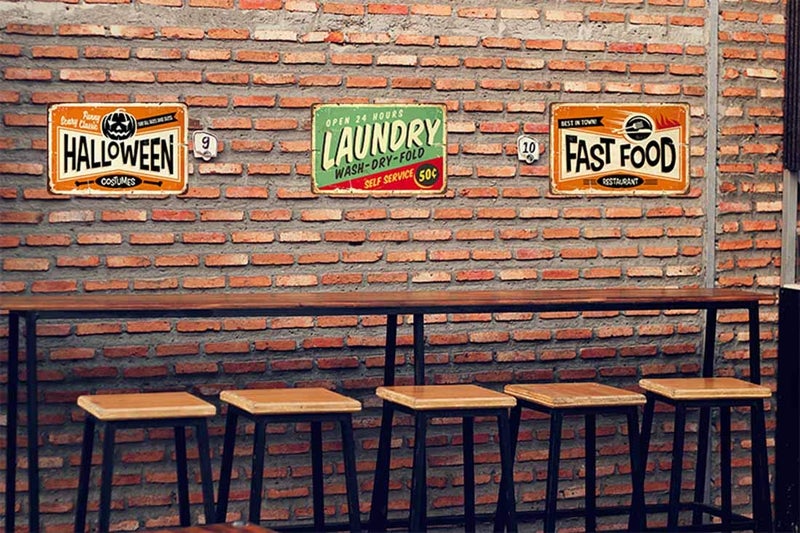 AOYEGO Laundry Tin Sign,Self Service Wash Dry Fold Vintage Metal Tin Signs for Cafes Bars Pubs Shop Wall Decorative Funny Retro Signs for Men Women 8x12 Inch - Image 4