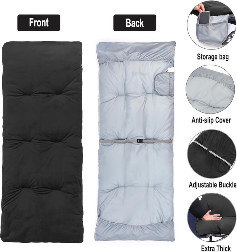 SWTMERRY Sleeping Cot Pads (75" x 28") with Elastic Straps Portable for Outdoor & Hiking, Cotton Soft Thick Camping Cot Pad,Waterproof - Image 3