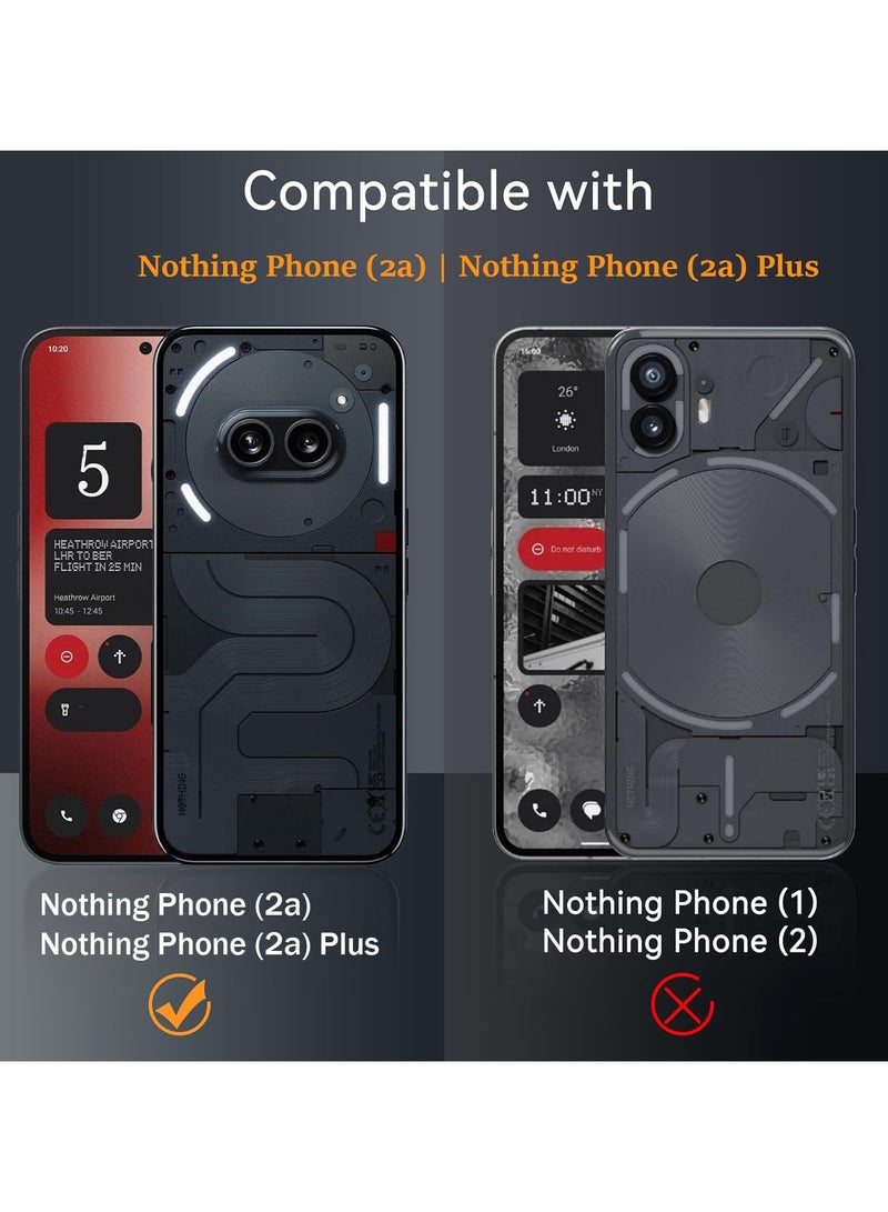حافظة For Nothing Phone 2a، غطاء خلفي لحماية عدسة الكاميرا، جراب هاتف محمول مقاوم للصدمات ووسائد هوائية من مادة TPU، غلاف واقٍ من مادة البولي كربونات المختلطة المضادة للاصفرار (أسود شفاف) - Image 2