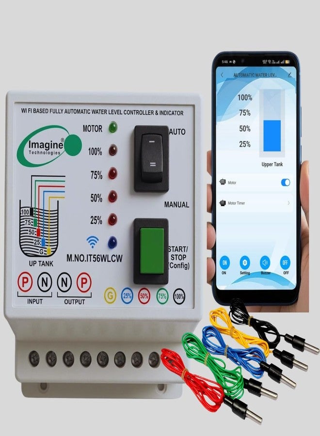 imagine technologies Smart WiFi Based Fully Automatic Water Level Controller | 4 Water Level Indicator | Smart Water Pump Controller | Supports Up to 2 HP Motor | App Control with Alexa & Google - Image 1