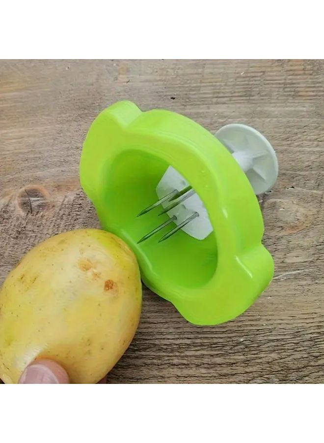 Green Durable Mandoline Slicer And Grinder With Safety Guard Finger Protector For Vegetable Cheese Preparation Ergonomic Food Slicing Grating Shredding Accessory - Image 3