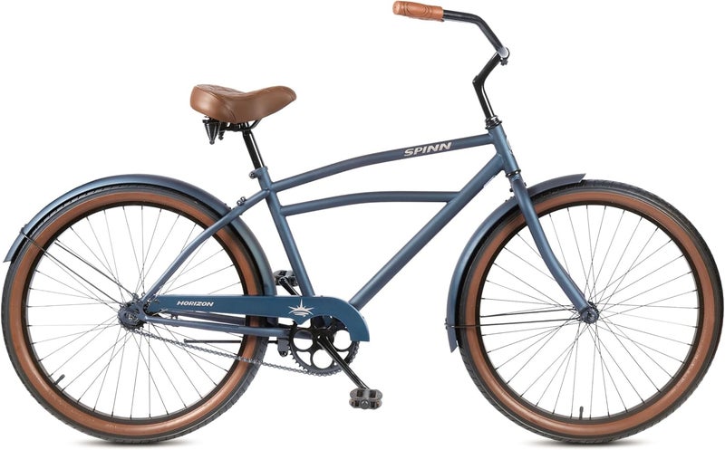 Spinn Horizon 1-Speed 26-Inch Men's Cruiser Bike | 26-Inch Wheel Size |Coaster Brake And Double-Spring Saddle | Matte Indigo - Image 1