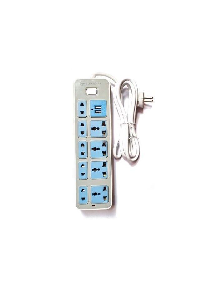 Generic Electricity Subscriber - 8 Ports - 2Usb  Max 2500w- 10A White  - Image 1