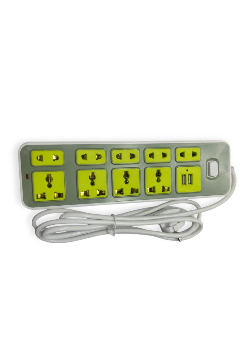 Generic Electricity Subscriber - 8 Ports - 2Usb  Max 2500w- 10A White  - Image 3