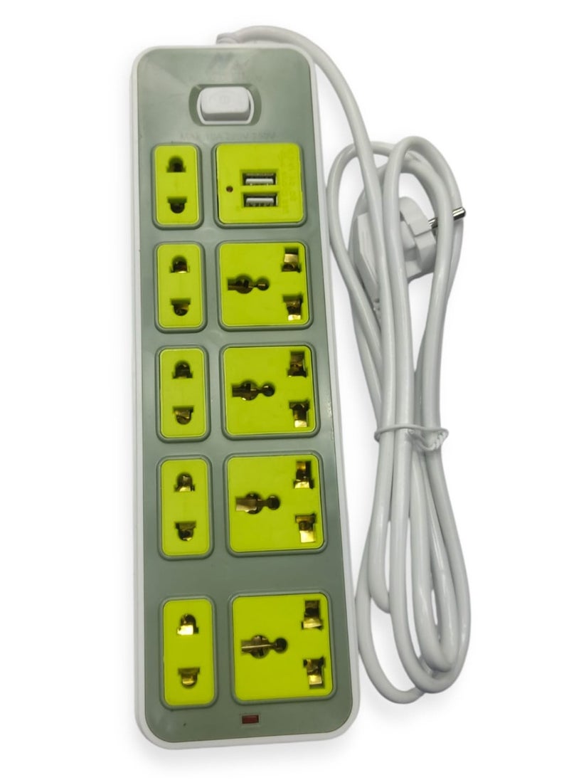 Generic Electricity Subscriber - 8 Ports - 2Usb  Max 2500w- 10A White  - Image 2