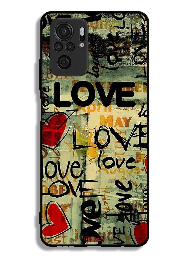 Tolwak Xiaomi Redmi Note 10 4G Protective Case Cover Love Tags - Image 2
