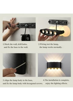 HUA QIANG WANG Modern Outdoor Aluminium Wall Light 3.1 INCH, 2W LED Wall Light, Warm White 3000K, AC 85-265V, IP65 Waterproof Up and Down Wall Lights for Living Room, Bedroom, Balcony, Garden  - Image 3