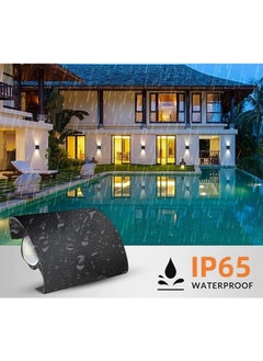 HUA QIANG WANG Modern Outdoor Aluminium Wall Light 3.1 INCH, 2W LED Wall Light, Warm White 3000K, AC 85-265V, IP65 Waterproof Up and Down Wall Lights for Living Room, Bedroom, Balcony, Garden  - Image 5