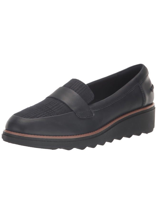 Women's Sharon Gracie Loafer, Navy Combi Leather, 6 Wide