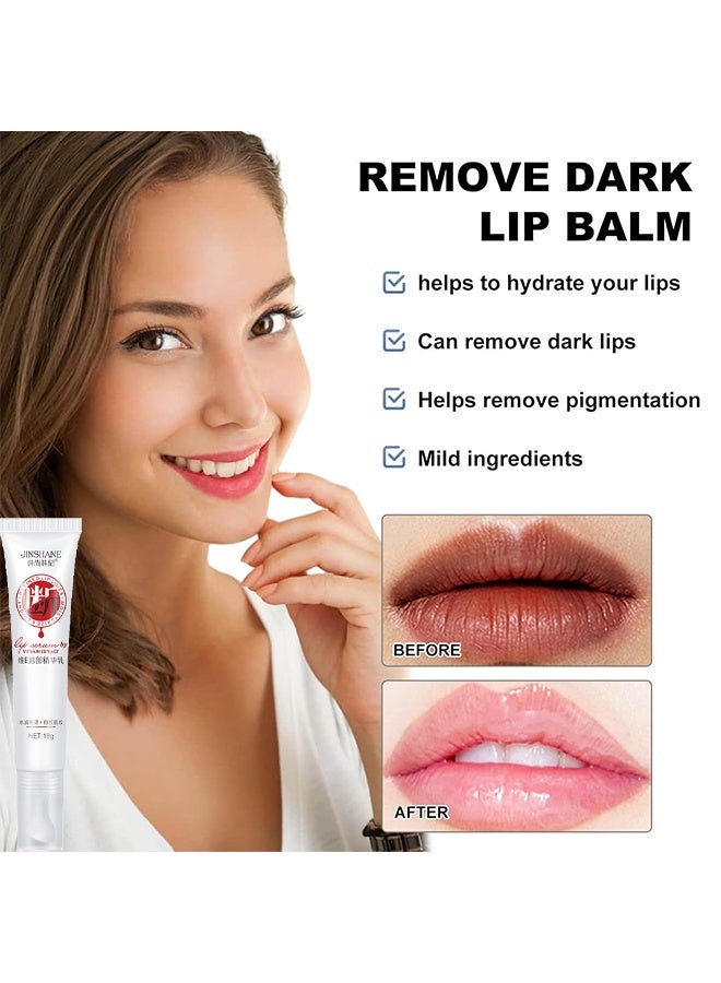 Jinshane Lip Serum, Lip Brightening for Dark Lips, Remover Dark Lips Lip Balm Moisturizer Nourishing Essence, Lip Fresh Serum for Dark and Dry Lips, Lip Lightening for Dark Lips 18g - Image 4