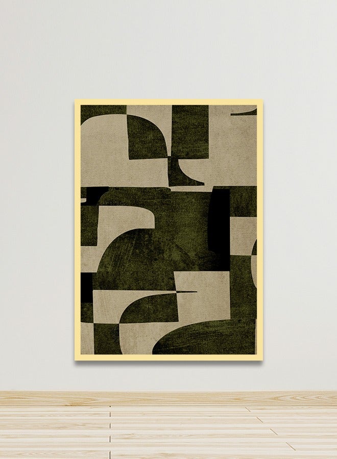 Marktna Canvas Wall Art For Wall Decoration Abstract Design With A Hollow Golden Frame Size 120x80cm One Piece - Image 1