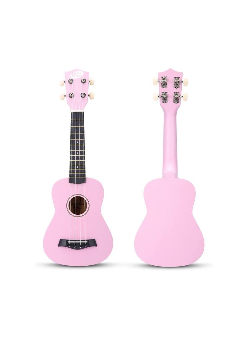 Megarya MEGARYA Ukulele Beginner Mahogany Wood 21 Inches Concert Ukulele Hawaii Kids Guitar PINK  - Image 1