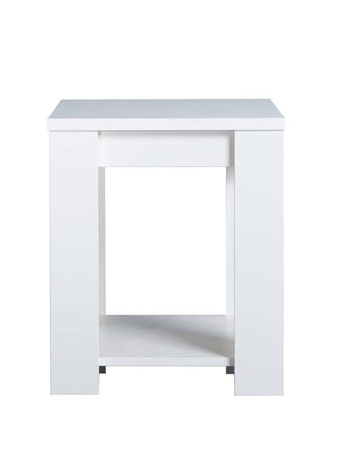 DANUBE HOME Heather End Table 2-Tier Multifunctional Living Room Small Desk Space Saving Square Side Tables For Modern Home White 50x50x60 cm  - Image 1