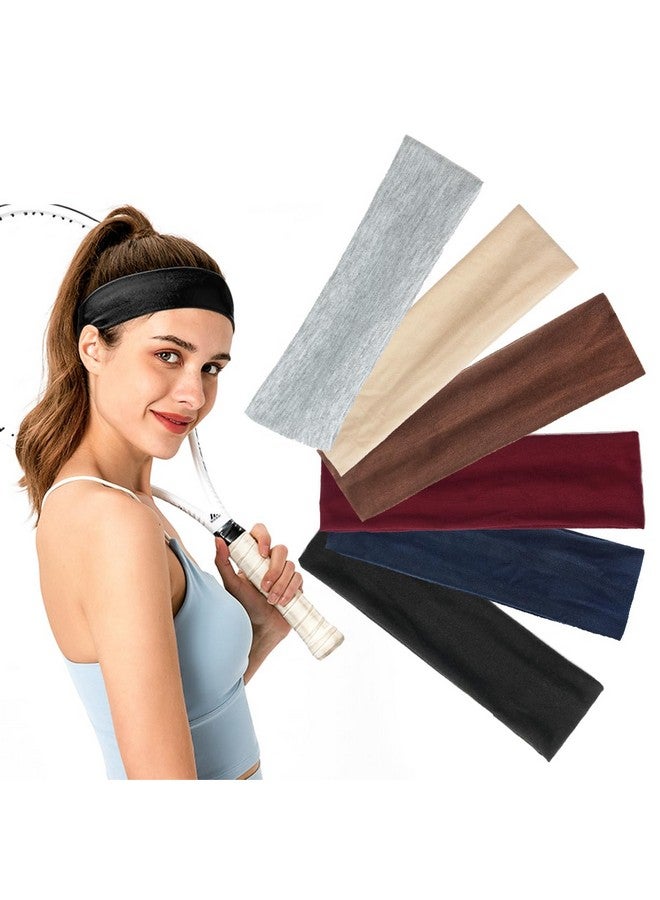 Aaiffey Headbands For Women 6 Pcselastic Nonslip Head Bands Stretchy Soft Cloth Sweat Headband Yoga Running Sport Fashion Hair Accessories - Image 1