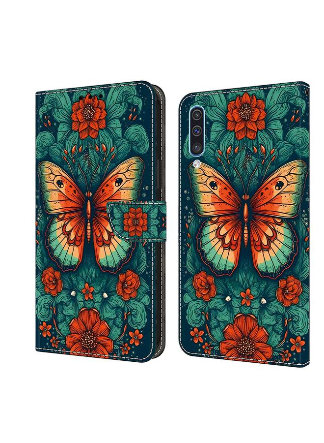 اس-توب جراب لهاتف Samsung Galaxy A50/A50s/A30s مصنوع من الجلد المطلي بالكريستال - Image 1