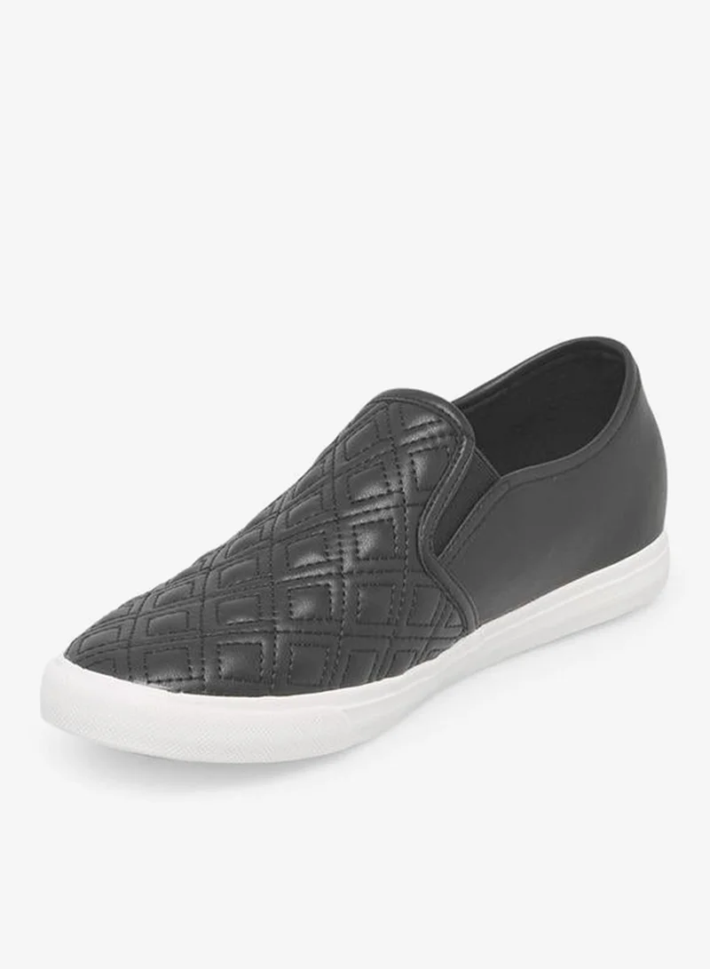 Celeste BLACK Quilted Slip-On School Loafers for Women | Best Price UAE