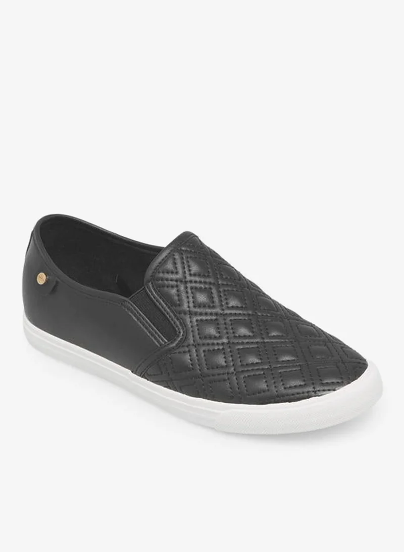 Celeste BLACK Quilted Slip-On School Loafers for Women | Best Price UAE