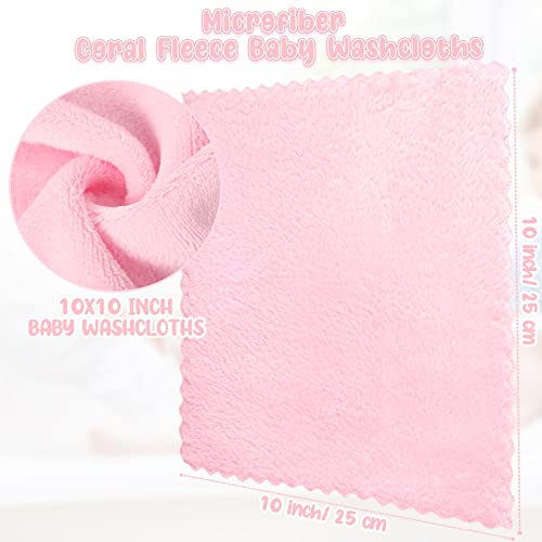 Chumia 96 Pack Baby Washcloths Bulk 10 x 10 Inch Soft Microfiber Coral Fleece Baby Face Towels Absorbent Wash Cloths for Newborn and Toddler,Gentle on Sensitive Skin for Face Body(Multicolor) - Image 2